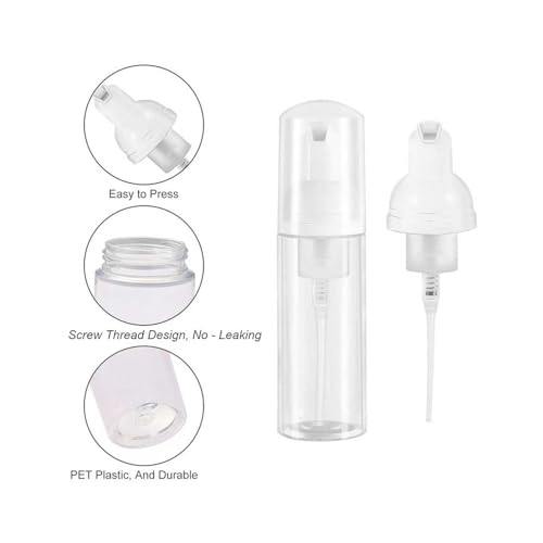 3pcs 2oz Small Size Mousse Plastic Travel Foam Pump Bottle Dispenser - color: Clear