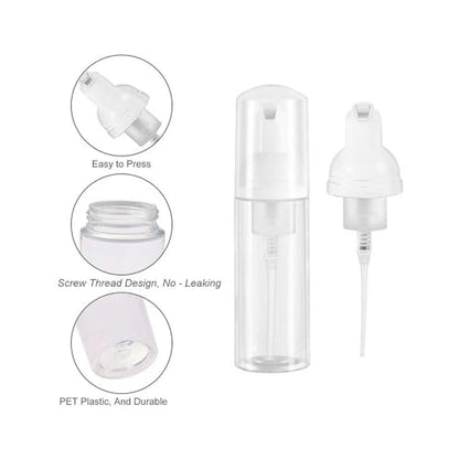 3pcs 2oz Small Size Mousse Plastic Travel Foam Pump Bottle Dispenser - color: Clear