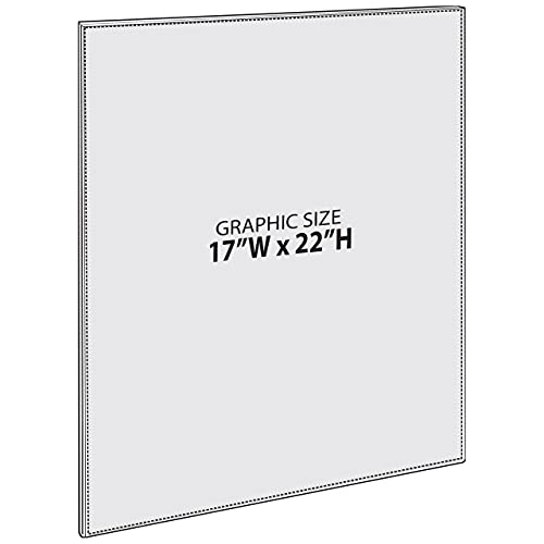 Azar Displays 122039 17-Inch W by 22-Inch H Wall Mount Acrylic Frame Pack of 10 - Clear Acrylic Wall Frame with Sticky Back - Floating Wall Sign Holder - Adhesive Office Sign - Frameless Picture Frame - size: 17 in. W x 22 in. H