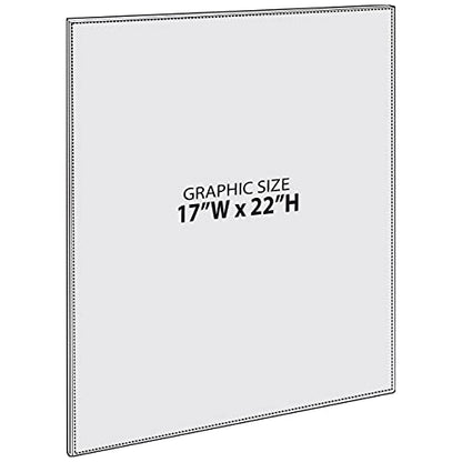 Azar Displays 122039 17-Inch W by 22-Inch H Wall Mount Acrylic Frame Pack of 10 - Clear Acrylic Wall Frame with Sticky Back - Floating Wall Sign Holder - Adhesive Office Sign - Frameless Picture Frame - size: 17 in. W x 22 in. H