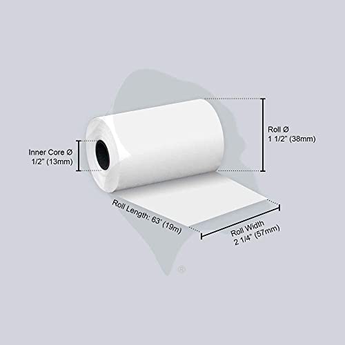 (50) Thermal Paper Rolls 2-1/4 X 63 Ingenico ICT 200 220 250 FD400 Vx520 - size: 2 1/4" X 63'