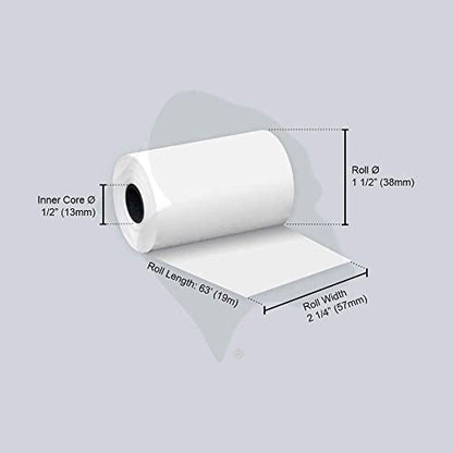 (50) Thermal Paper Rolls 2-1/4 X 63 Ingenico ICT 200 220 250 FD400 Vx520 - size: 2 1/4" X 63'