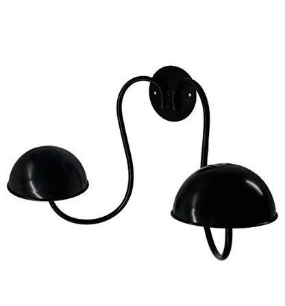 Owlgift Modern Metal Wall Mounted Entryway Retail Hat Rack/Wig Display Stand w/ 2 Circular Hat Hooks, Black - color: Black New