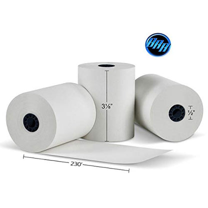 (10 Rolls) 3 1/8 x 230 thermal paper square POS cash register thermal receipt paper rolls bpa free BuyRegisterRolls - size: Pack of 10, style: BPA Free Thermal