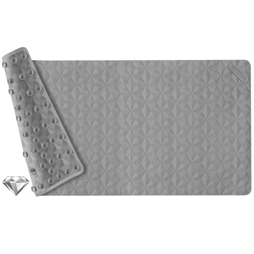Non Slip Bathtub Mat for Bath Tub Shower - 268 Vacuum Suction Cups - color: Gray, size: 35" x 17" (Rectangular)