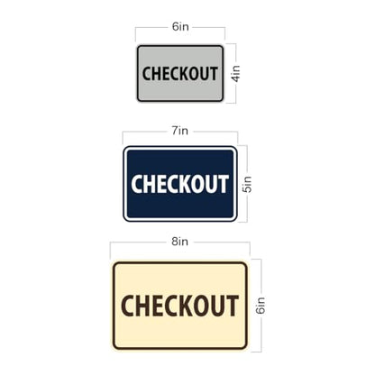Signs ByLITA Classic Checkout Sign (Navy Blue/Gold) - Small - color: Navy Blue/Gold, size: 4 x 6" - Small (1 Pack)