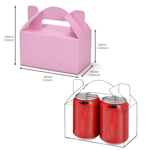 Aosric Small Pink Gable Boxes 3.5 x 3.5 x 6.3 In, 30 Pack - color: Pink