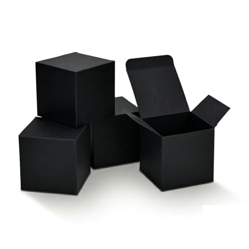 Aosric Black Gift Boxes with Lids 4x4x4 Inch, 24 Pack - color: Black
