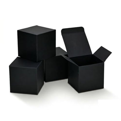 Aosric Black Gift Boxes with Lids 4x4x4 Inch, 24 Pack - color: Black