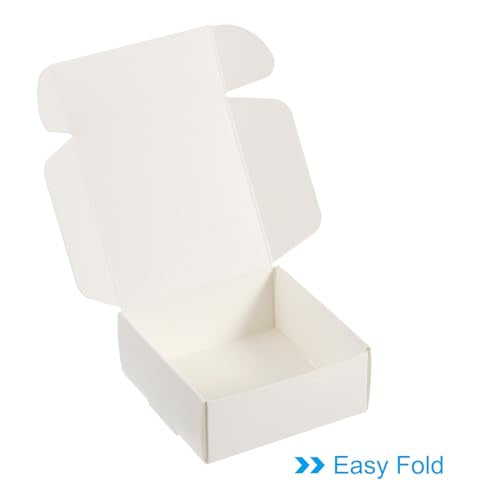 PATIKIL 3"x3"x1.5" Paper Soap Box, 20 Pack Homemade Soap Boxes Square Presents Packaging Boxes for Birthday Christmas DIY Craft, White - color: White