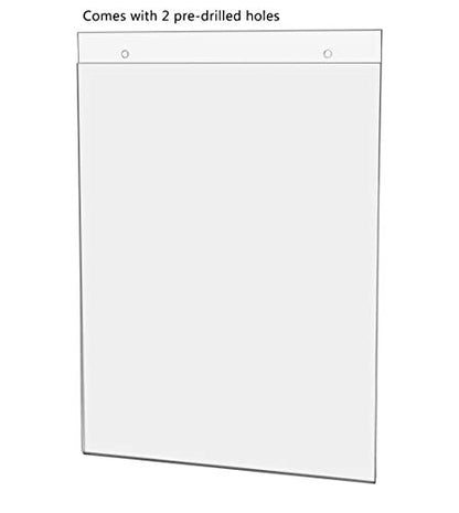 25 Pack Wall Sign Holder Clear Acrylic with 2 Predrilled Holes and Hanging Hardware for 8.5" x 11" Advertisements and Special Announcements in Retail Stores No Assembly by Marketing Holders - size: 8.5"w x 11"h