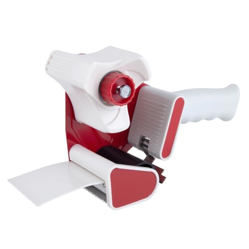Packing Tape Dispenser Gun Side Loading Tapes Dispenser for 2-Inch Wide Packing Tapes 3-Inch Inner Paper Core, Handheld Sealing Tapes Cutter for Shipping, Moving, Carton and Box Sealing