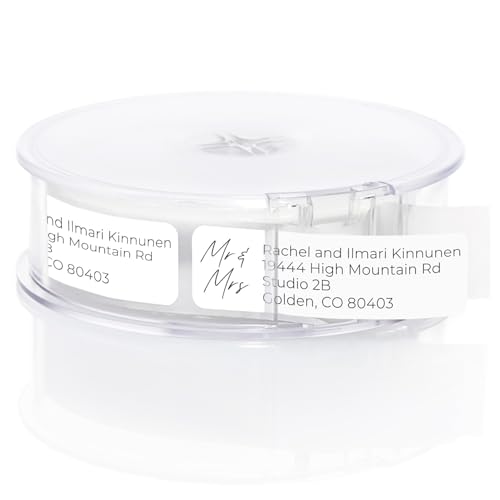 Mr. & Mrs. Rolled Address Labels / 250 Personalized Return Address Labels/Designer Address Stickers in Elegant Plastic Dispenser - size: 250 Labels, style: Mr. and Mrs Script