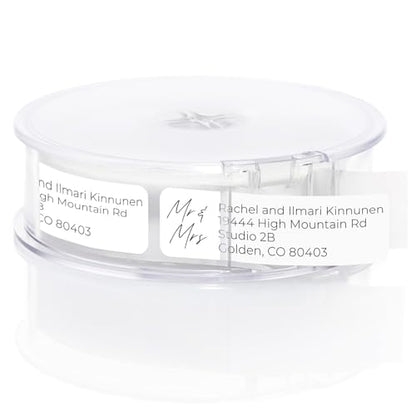 Mr. & Mrs. Rolled Address Labels / 250 Personalized Return Address Labels/Designer Address Stickers in Elegant Plastic Dispenser - size: 250 Labels, style: Mr. and Mrs Script