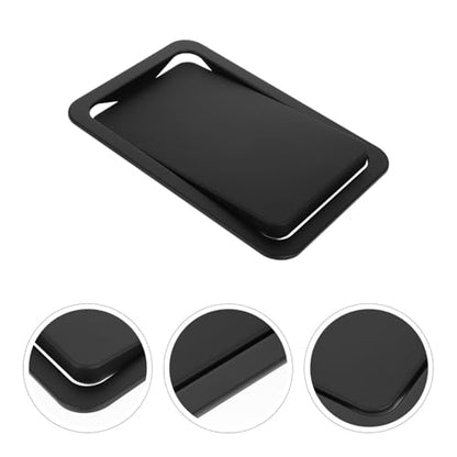 STOBAZA Stainless Steel Recessed Trash can Lid Rectangle Swing Flap Cover for Countertop Wastebasket 10.23 X 6.88 X 1.18 in Replacement for Kitchen Bathroom Office - color: Black