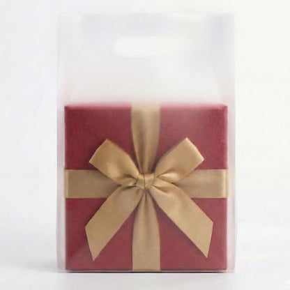 100 Frosted Clear Plastic Bags With Handles 9x12 Merchandise Bags - color: Frosted Clear