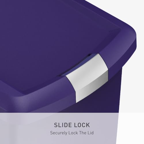 simplehuman Slim Step Can, 40L / 10.6 Gallon Space-Efficient Kitchen Trash Can, Studio Edition, Pet-Proof Slide Lock, 150,000-Step Pedal, Wheels, Indigo Plastic - color: Indigo