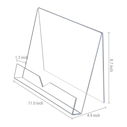 MyGift Modern 4 mm Premium Clear Acrylic Cookbook Holder, Recipe Book Stand, Magazine Display Rack, Set of 2 - size: 2 Stands