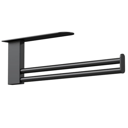 Jesginboo Under Cabinet Paper Towel Holder, Adhesive, Matte Black - color: Black