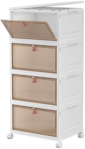 CTSNSLH 4 Tier Plastic Storage Bins with Lid 32QT - Stackable Storage Bins - size: 32Qt 4-Tier&One Lid