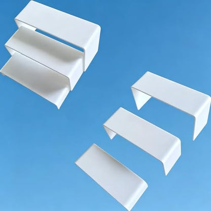 6 PCs Acrylic Display Risers 3 Tier Shelf Stand (White) - color: White 6 PCs
