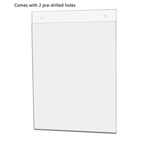 25 Pack 8 x 10 inches Wall Sign Holder with Screw Holes and Hanging Hardware Clear Acrylic Great for Graphic Ads Photo Menu Daily Specials Office Hours Notice by Marketing Holders - size: 8"w x 10"h