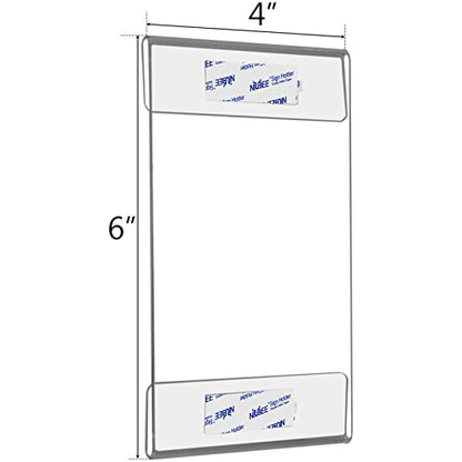 NIUBEE 4x6 Acrylic Sign Holder Wall Mount Clear Frame 6 Pack - size: 4x6"
