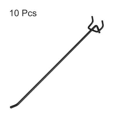 HARFINGTON 10pcs Pegboard Shelving Hooks 10" Stainless Steel Peg Board Display Hook Hanging Holders Wall Mount Organize Tools for Workbench Garage Kitchen Store, Black - size: 10 Inch