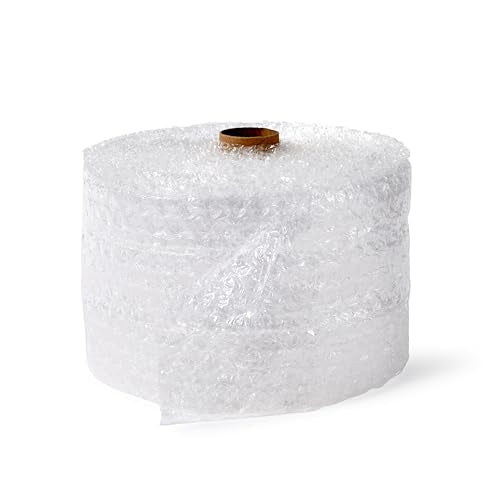 Amazon Basics Bubble Cushioning Wrap for Moving, Packing, Shipping and Storage, Heavy Duty Protection for Fragile Items, 12-inch x 100-foot Long Roll, Large 5/16", Clear - size: 12 inch x 100 ft