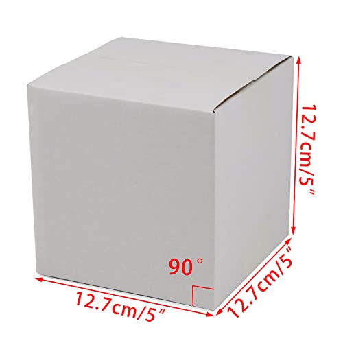 SUNLPH White Shipping Boxes 5x5x5 Inches Small Corrugated Cardboard Boxes, 25 Pack - size: 5 x 5 x 5