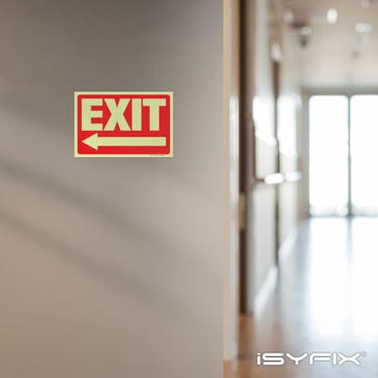 iSYFIX Exit Stickers Signs with Directional Left Arrow, 10x7 Inch, 2 Pack - color: Sticker Left, size: 2 Pk 10x7