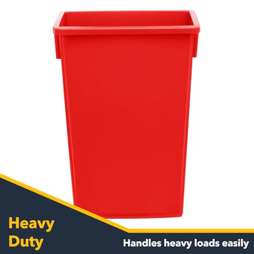 Red 23 Gallon Slim Recycle Container with Dolly, Wheeled Commercial Trash Can, Heavy-Duty Rolling Waste Bin, Durable Plastic Garbage Can for Kitchens, Homes, Restaurants, Offices - color: Red, size: with Dolly