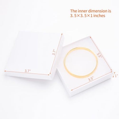 Magicool Hanger 96 Pack 3.5x3.5x1 Inch Cardboard Jewelry Boxes,Used for Necklaces,Bracelets,Earrings,Jewelry,Small Gift Packaging,Jewelry Gift Boxes with Lids and Filled with Cotton(White) - color: White, size: 3.5x3.5x1 Inch (Pack of 96)