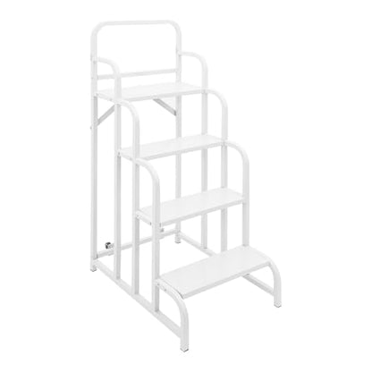 4 Step Stairs with Wheels and Handrails, 330LBs Capacity Industrial & Warehouse 4-Step Rolling Stairs with Stair Edge Protector, for Warehouse Camper Motor Home Pool and Porch