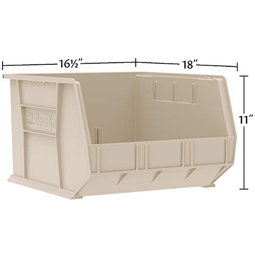 Akro-Mils 30270 AkroBins Plastic Storage Bins, 18"x16"x11", Red, 3-Pack - color: Red
