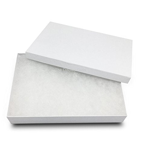TheDisplayGuys 25 Cardboard Gift Jewelry Boxes w/Paddings #53-5.4x3.9x1 - color: White Swirl