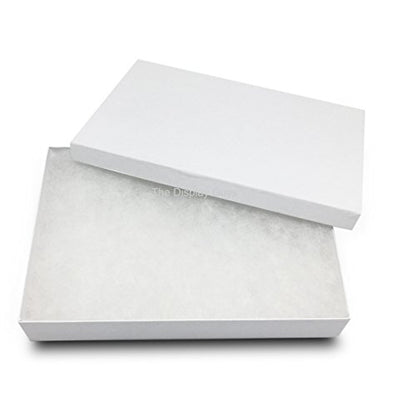 TheDisplayGuys 25 Cardboard Gift Jewelry Boxes w/Paddings #53-5.4x3.9x1 - color: White Swirl