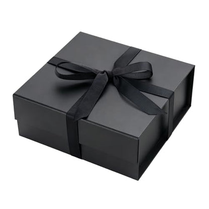 Black Gift Boxes with Lids Pack of 1, 6x6x3 Inch Small Gift Box with Ribbon - color: Black-1P