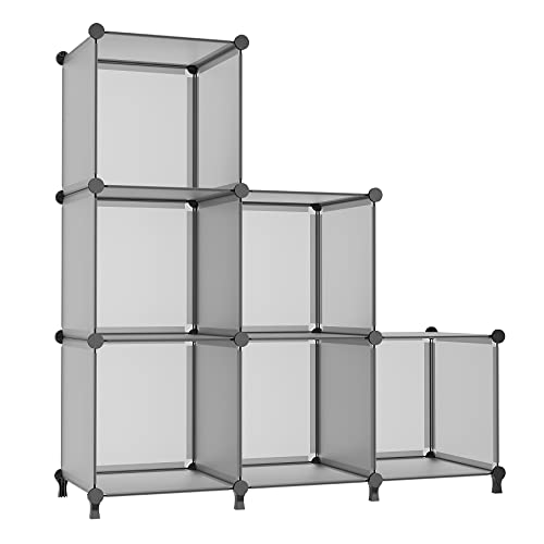 AWTATOS Cube Storage Organizer, Closet Organizers, 6 Cube Shelf, Grey - color: Grey