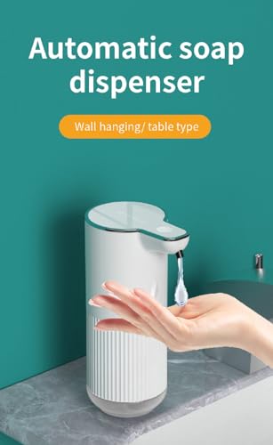 12oz Automatic Liquid Soap Dispenser Wall Mounted, 4 Gears Adjustable, Touchless Rechargeable Electric Hand Sanitizer Dispenser, Perfect for Commercial or Household Use