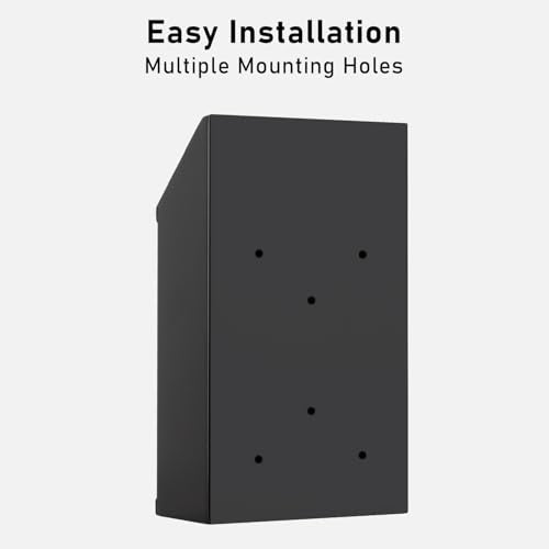 EIENHOSHI Metal Donation Box with Lock, Wall Mounted, Suggestion Box with 4 Iron Keys, Black, Cash Drop Box with Slot, 1-Pack - color: Black
