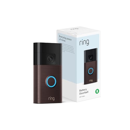 Like-New Ring Battery Doorbell, Home or business security with Head-to-Toe video, Live View with Two-Way Talk, and Motion Detection & Alerts, Venetian Bronze - color: Venetian Bronze