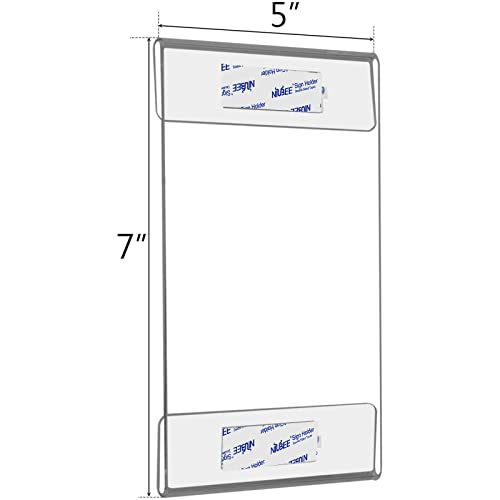 NIUBEE 5x7 Acrylic Sign Holder Wall Mount Clear Frame 6 Pack - size: 5x7"