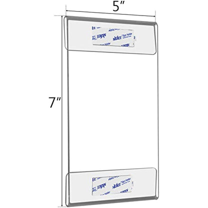 NIUBEE 5x7 Acrylic Sign Holder Wall Mount Clear Frame 6 Pack - size: 5x7"