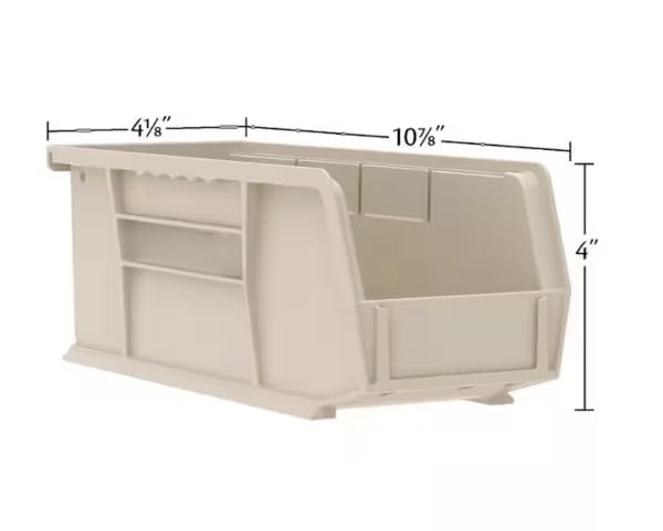 Stackable Stone Color Plastic Storage Bins, 12-pack XH39770