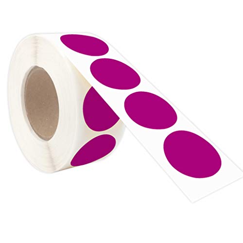 PARLAIM 1 Inch Round Permanent Adhesive Color-Code Dot Stickers,1000 per Roll dots Label Dispenser Box,Purple Circle Stickers Label - color: Purple, size: 1 Roll-1000 Pack