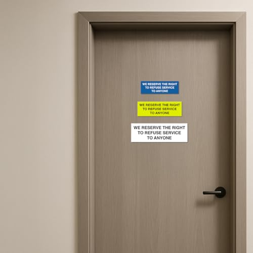 Signs ByLITA Basic We Reserve The Right To Refuse Service To Anyone Sign (Brushed Silver) - Small 2 Pack - color: Brushed Silver, size: 2 x 6" - Small (2 Pack)