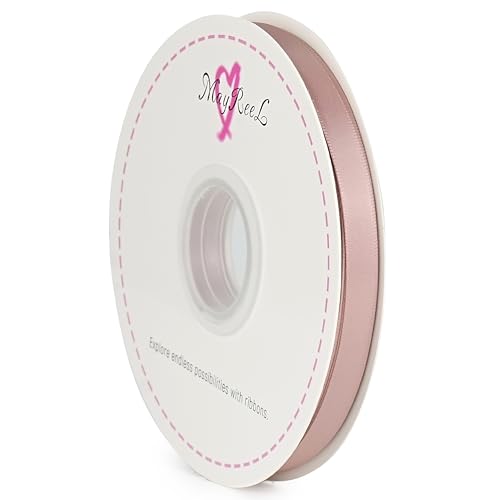 MAYREEL Dusty Rose Satin Ribbon 3/8 Inch Double Faced 50 Yards Thin - color: Dusty Rose, size: 3/8 Inch