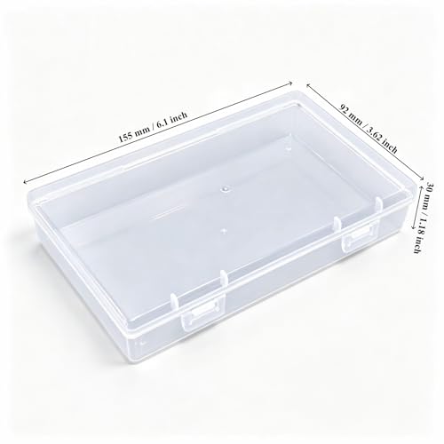 6 Pieces Rectangular Empty Mini Clear Plastic Organizer Box - size: 155 x 92 x 30 mm