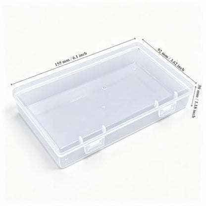 6 Pieces Rectangular Empty Mini Clear Plastic Organizer Box - size: 155 x 92 x 30 mm